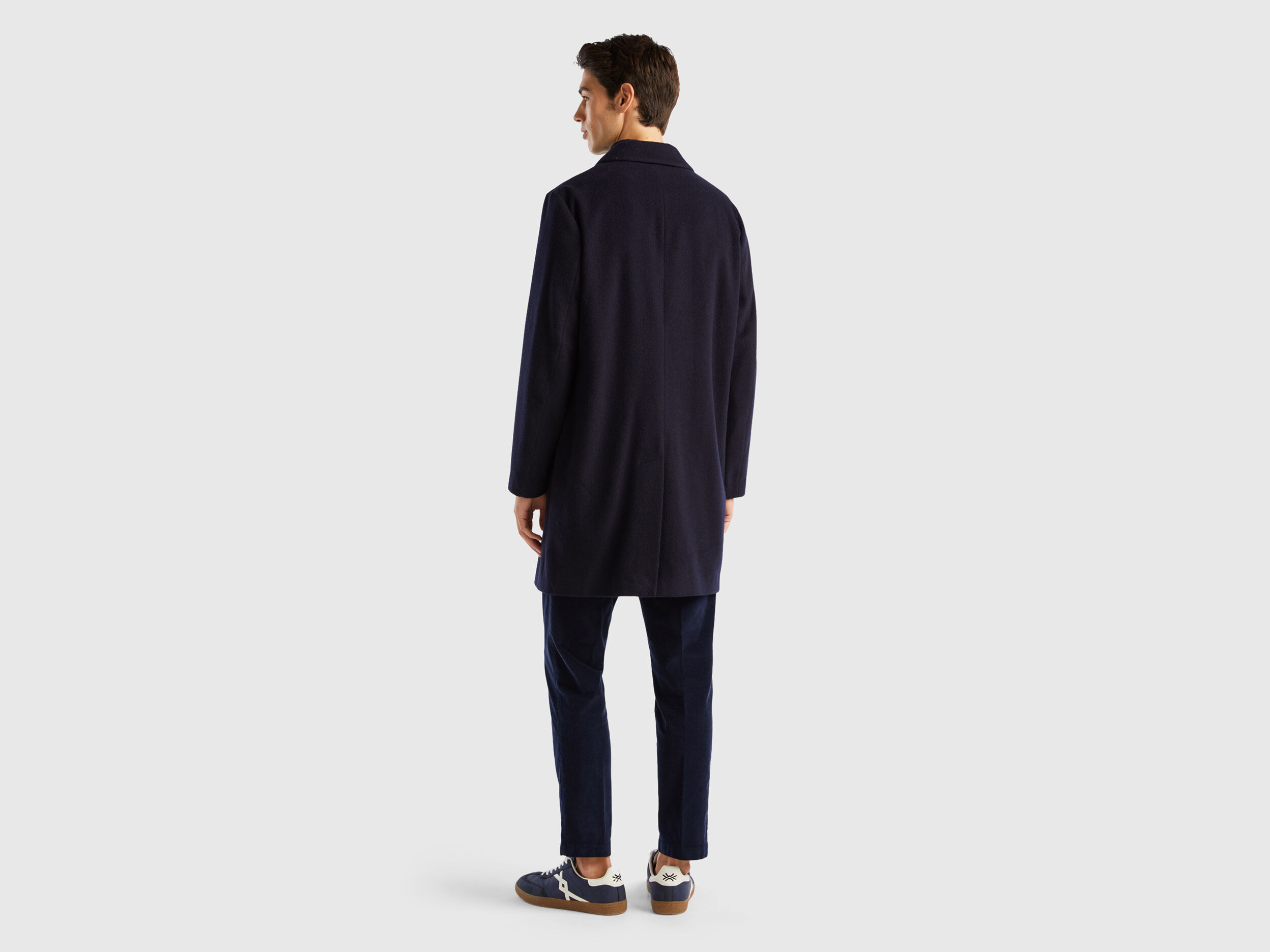 Cappotto foderato in misto lana