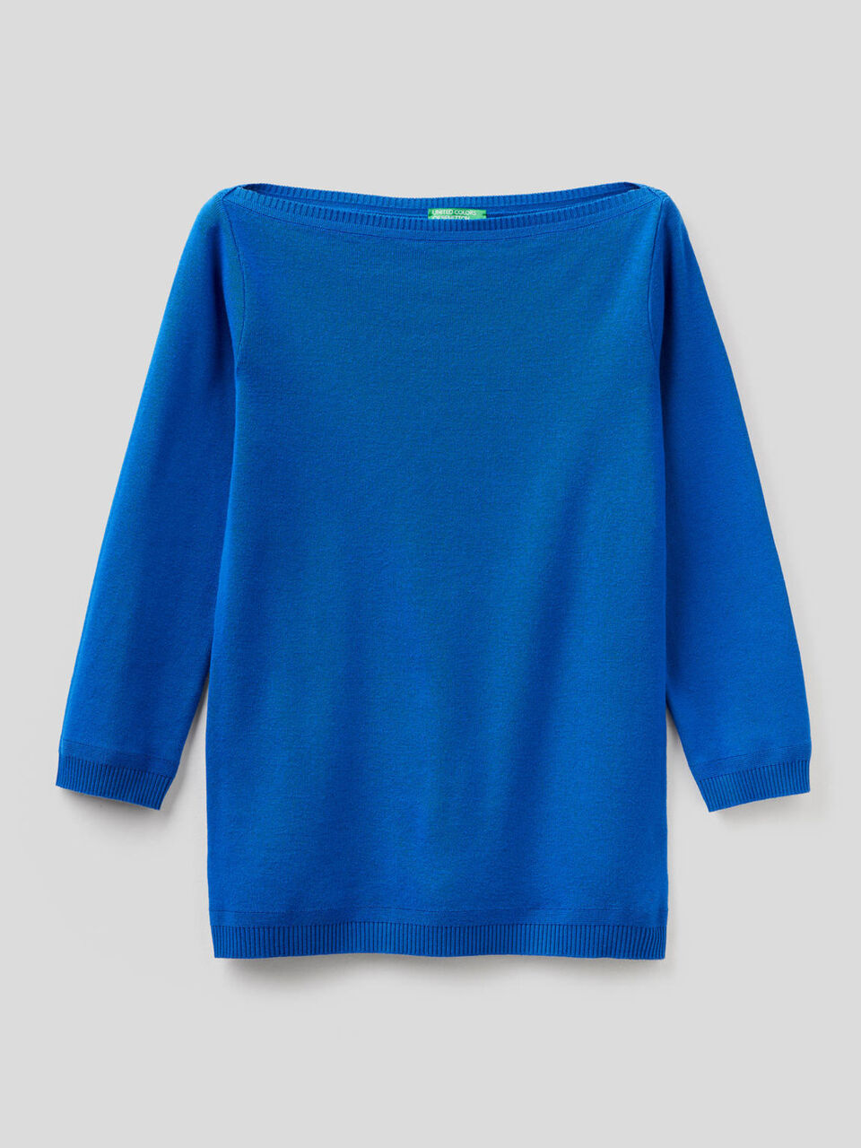 Maglia 100% cotone con scollo a barchetta image number 1