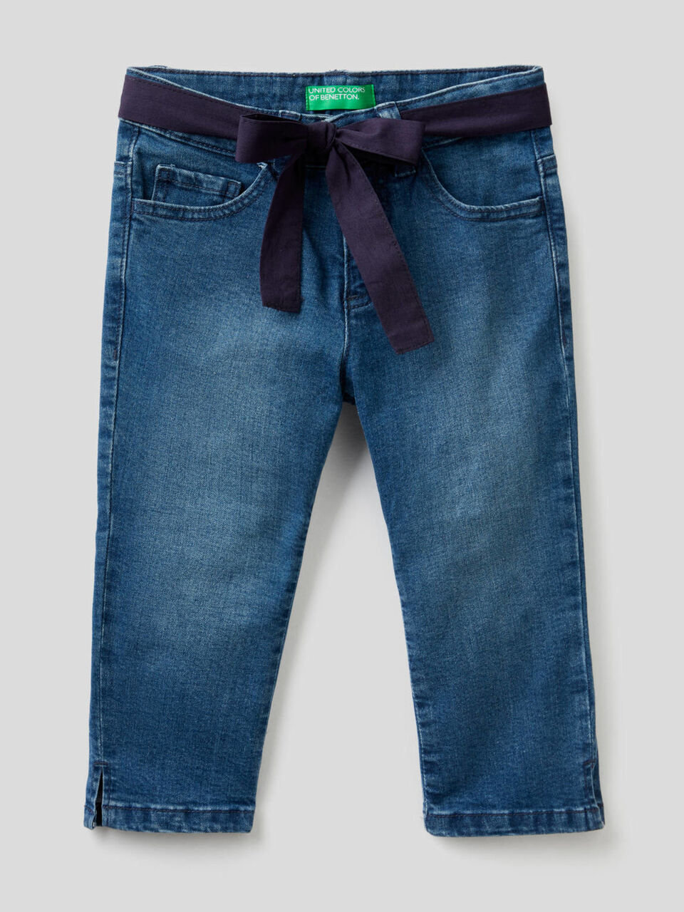Jeans stretch con cintura in tessuto image number 1