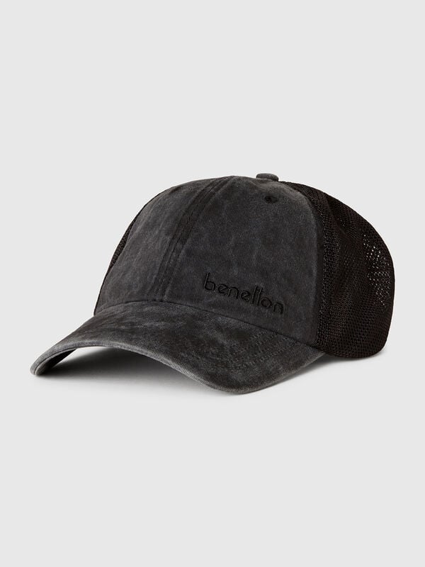 Cappello baseball in cotone e mesh Uomo