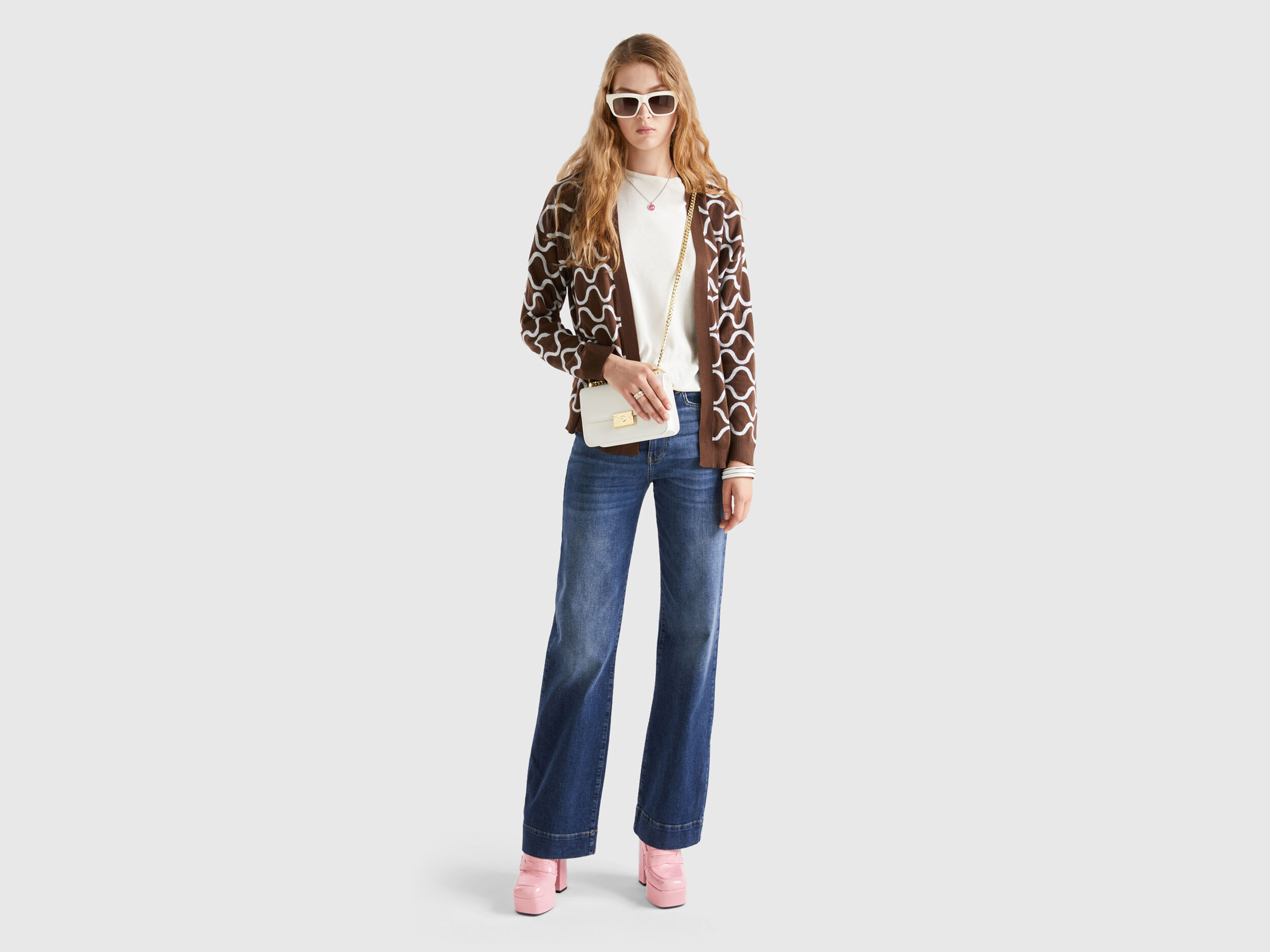 Pantaloni a zampa benetton sale