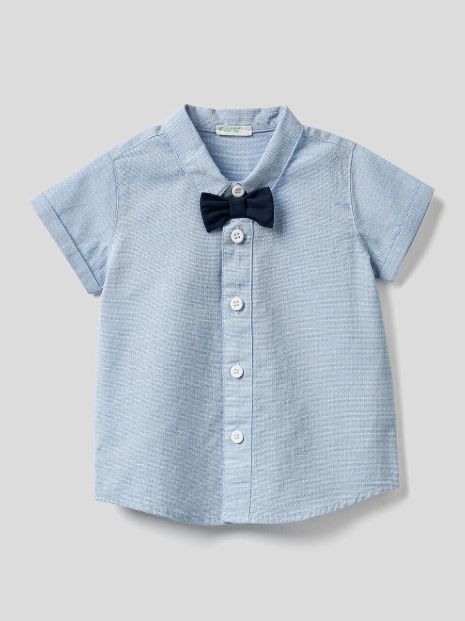 Camicia in puro cotone con papillon image number 1