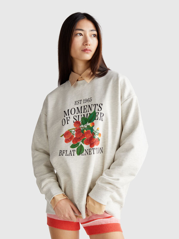 Felpa con stampa frutta Donna