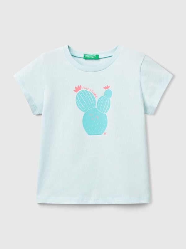 T-shirt con stampa fluo Bambina