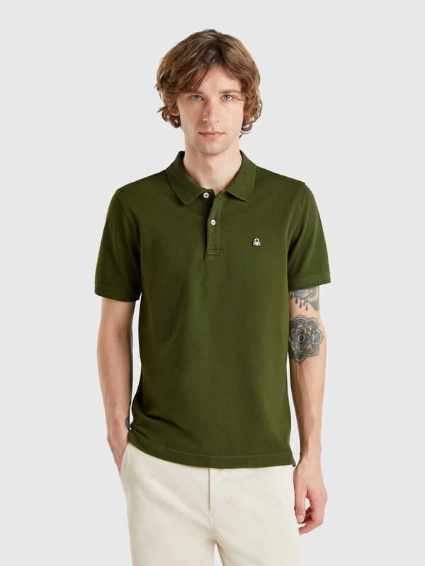 Polo verde oliva slim fit Uomo
