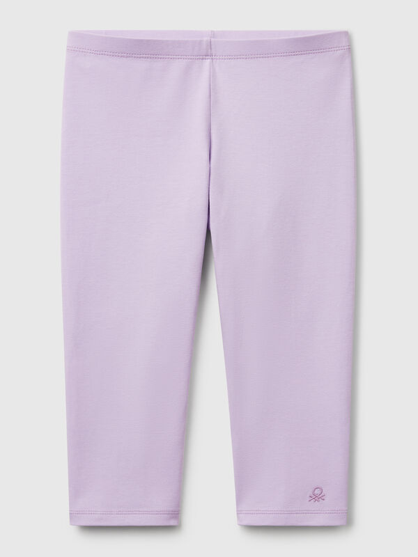 Leggings al ginocchio in cotone stretch Bambina