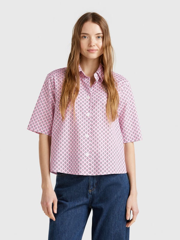 Camicia fantasia in cotone leggero Donna