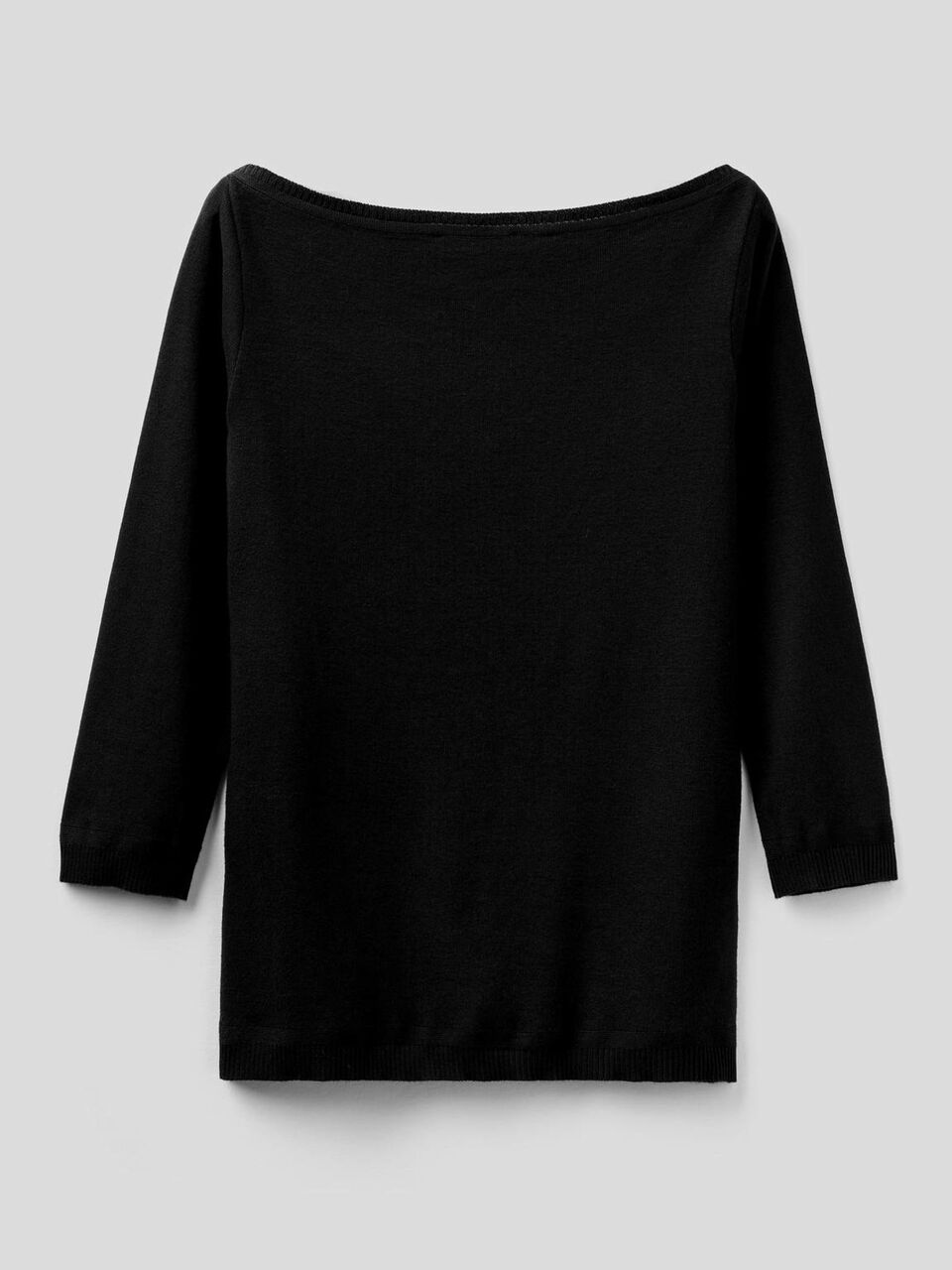 Maglia 100% cotone con scollo a barchetta image number null