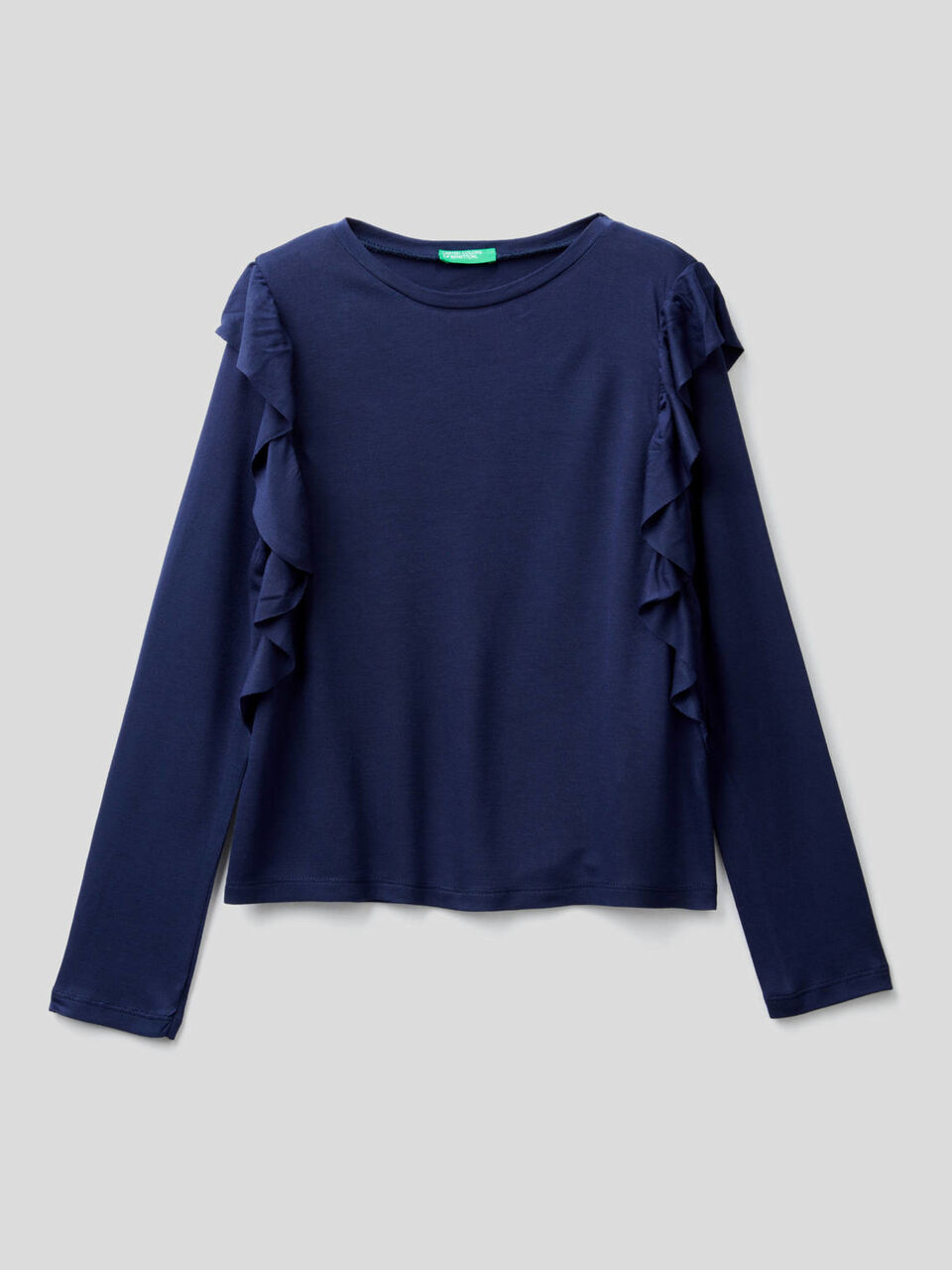 T-shirt manica lunga con volant image number 1
