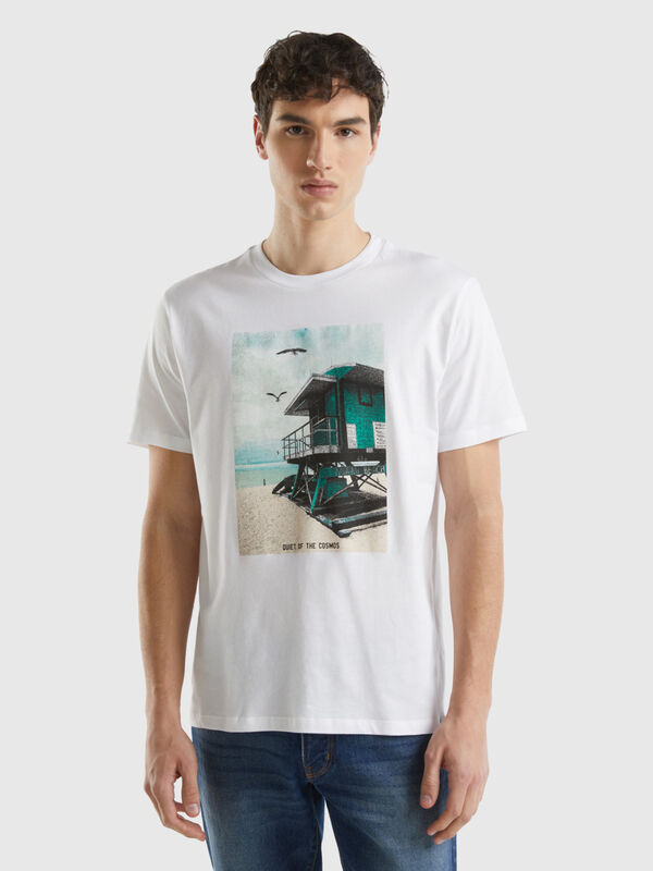 T-shirt con stampa in cotone bio Uomo