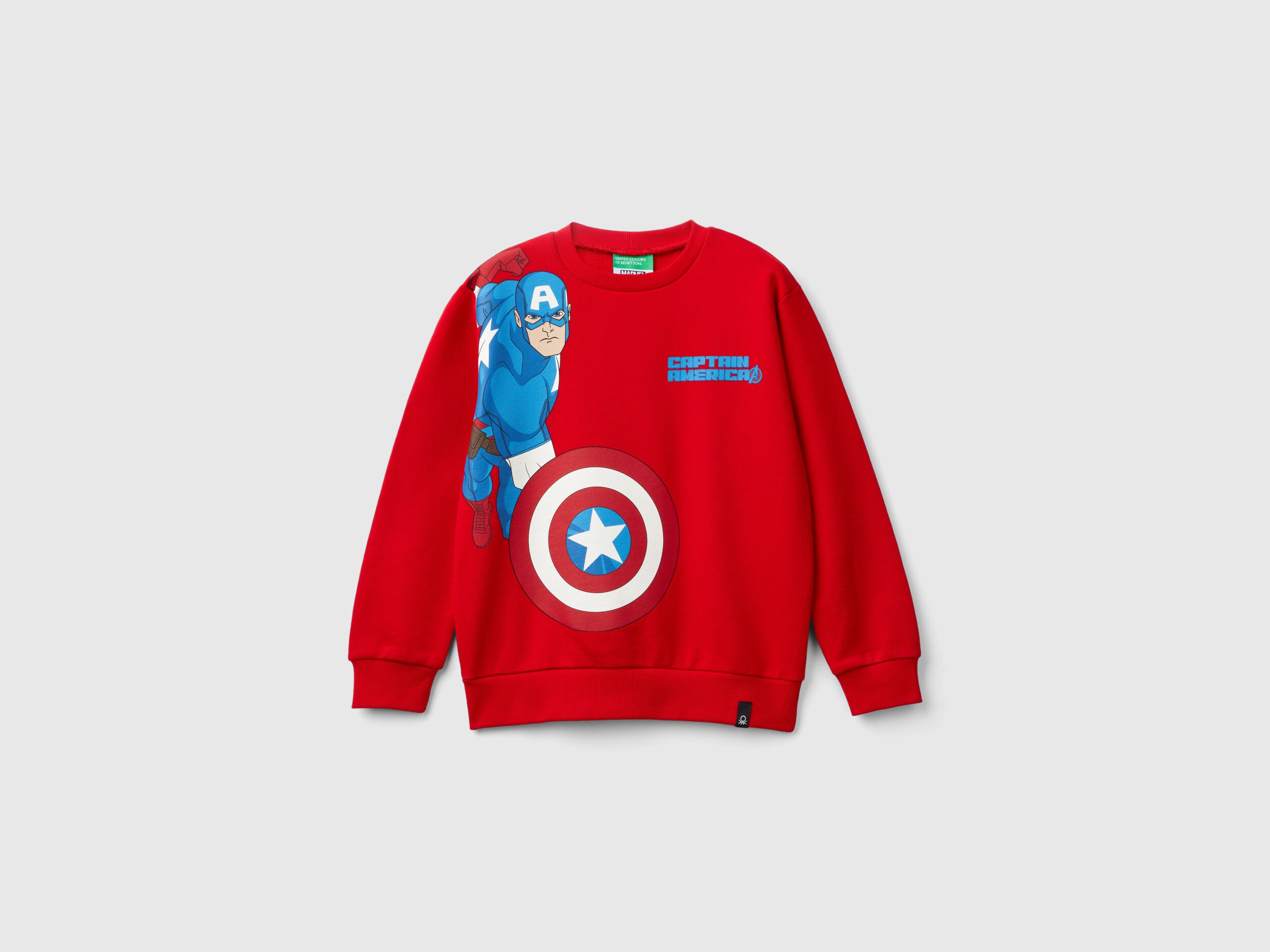 Felpa Marvel Capitan America rossa Rosso Benetton