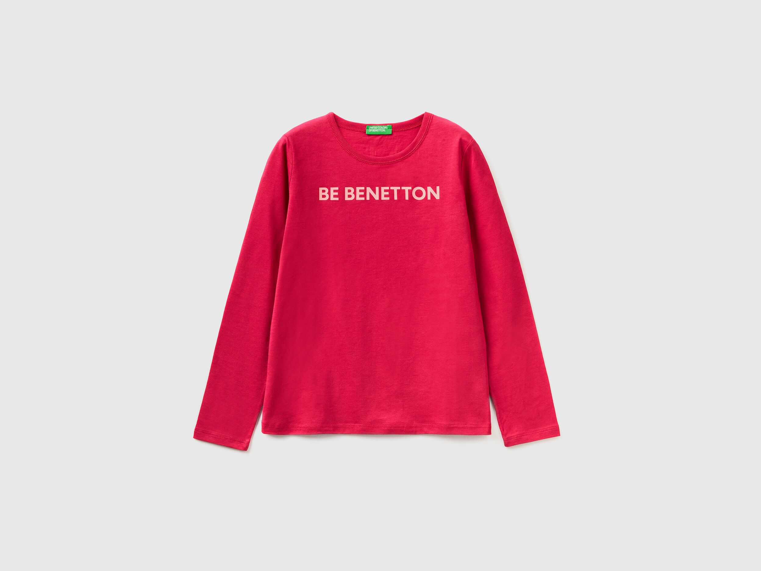 T shirt manica lunga 100 cotone Ciclamino Bambina Benetton