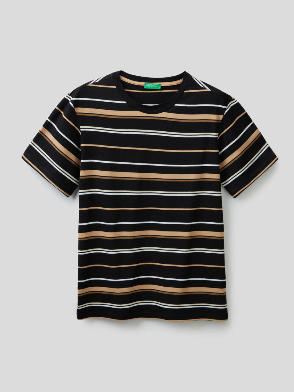 T-shirt a righe in 100% cotone image number 1