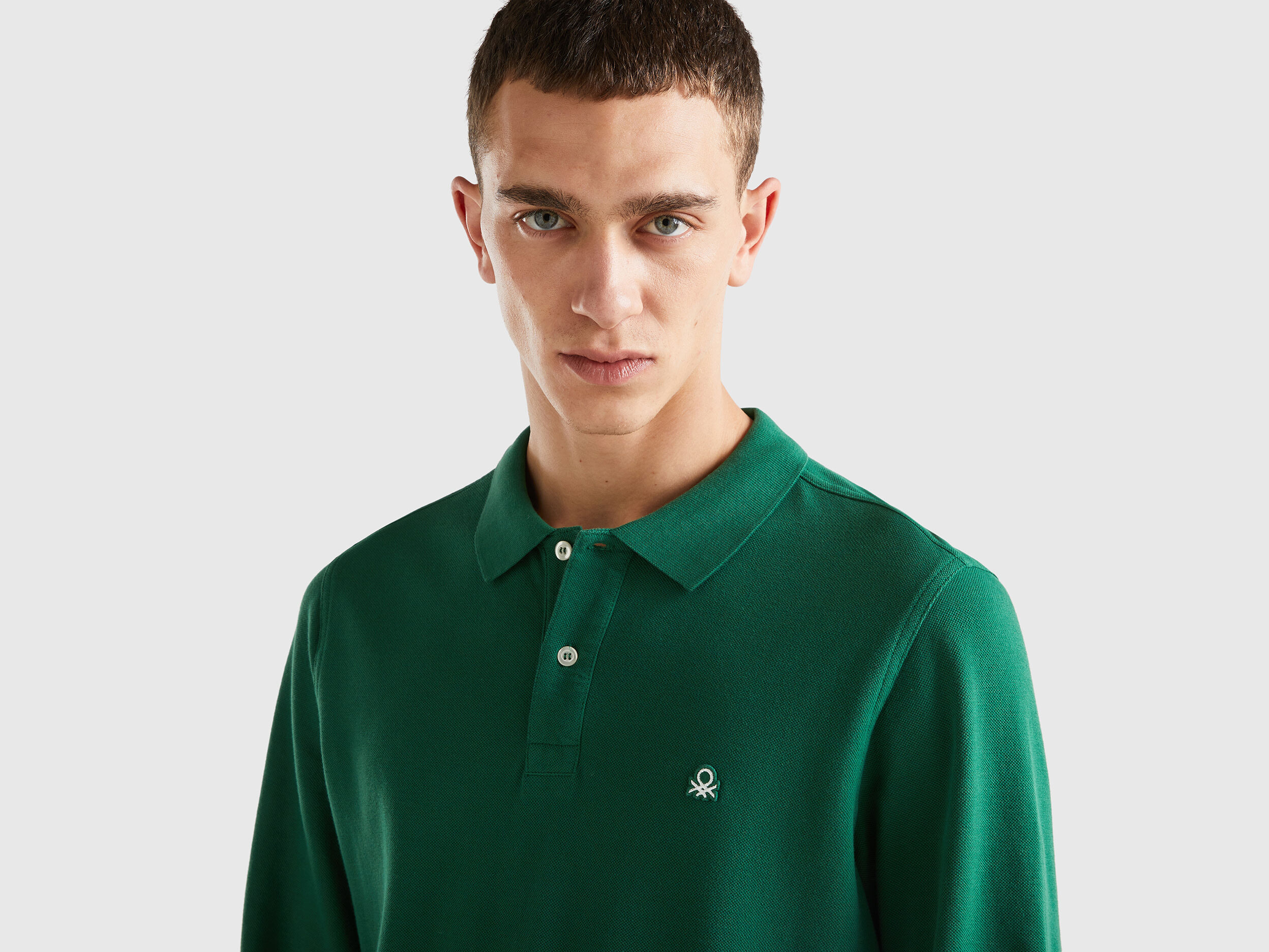 Polo benetton hotsell manica lunga