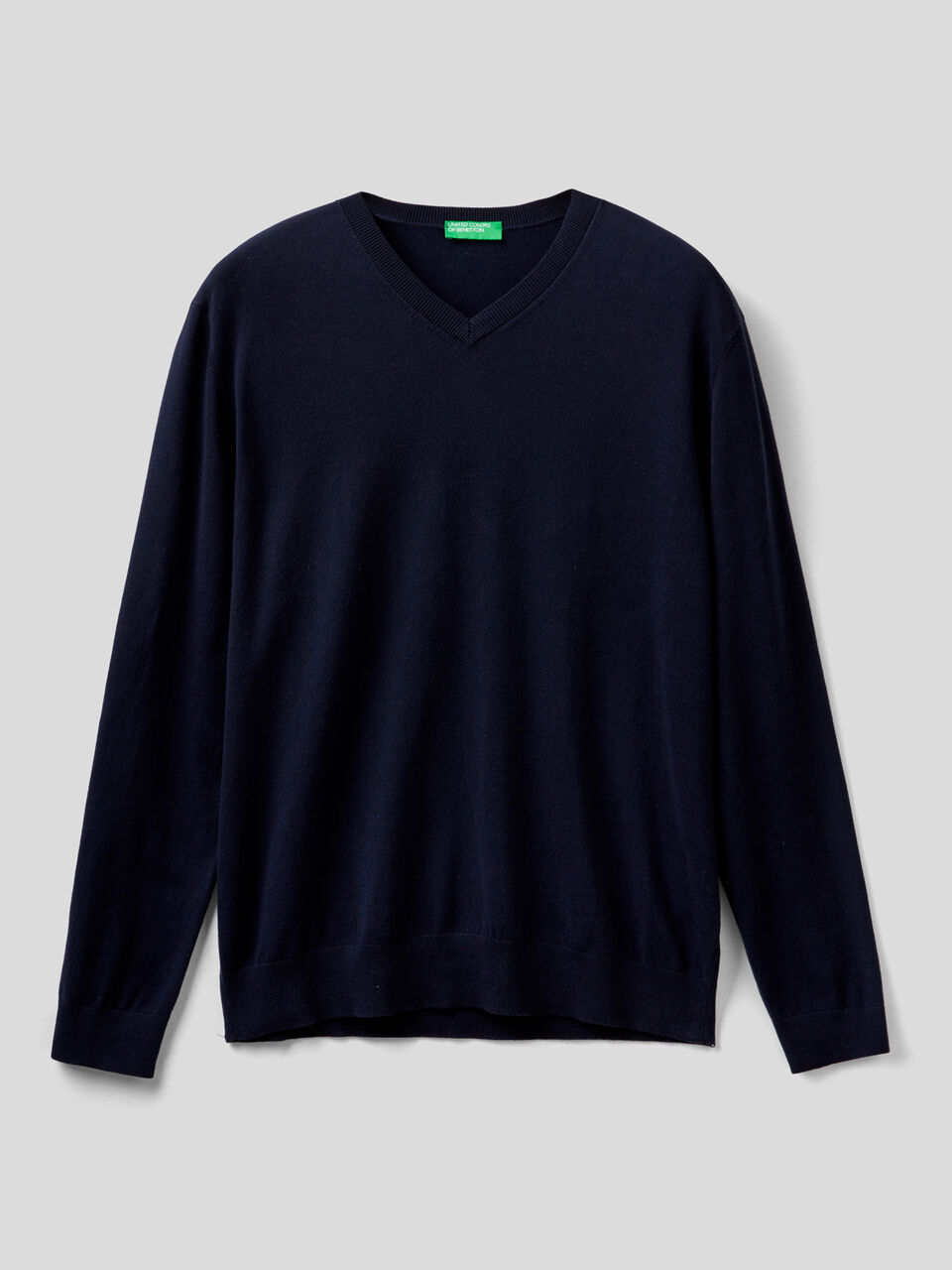 Maglia scollo a V in misto cotone image number 1