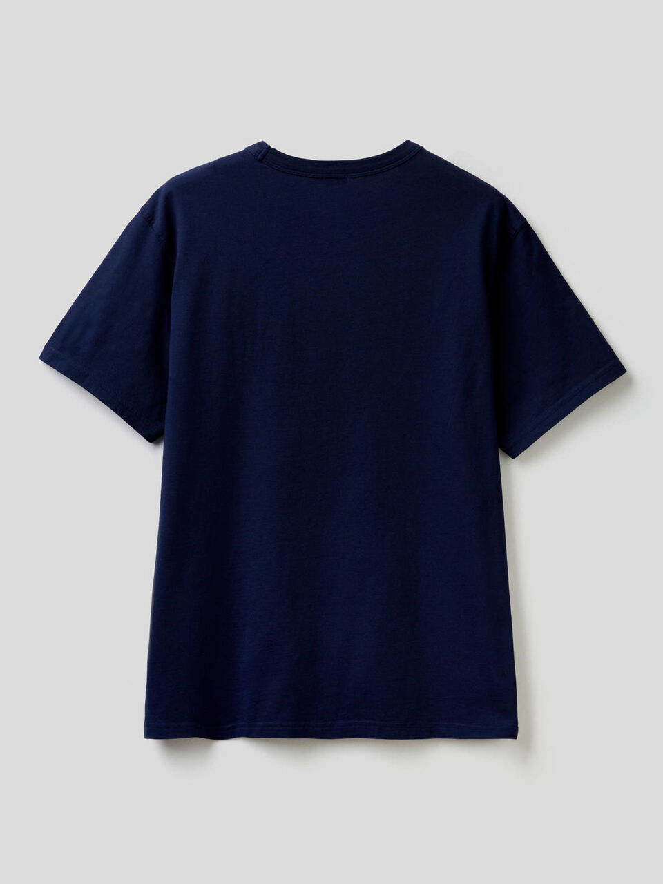 T-shirt blu scuro 100% cotone con stampa image number 2