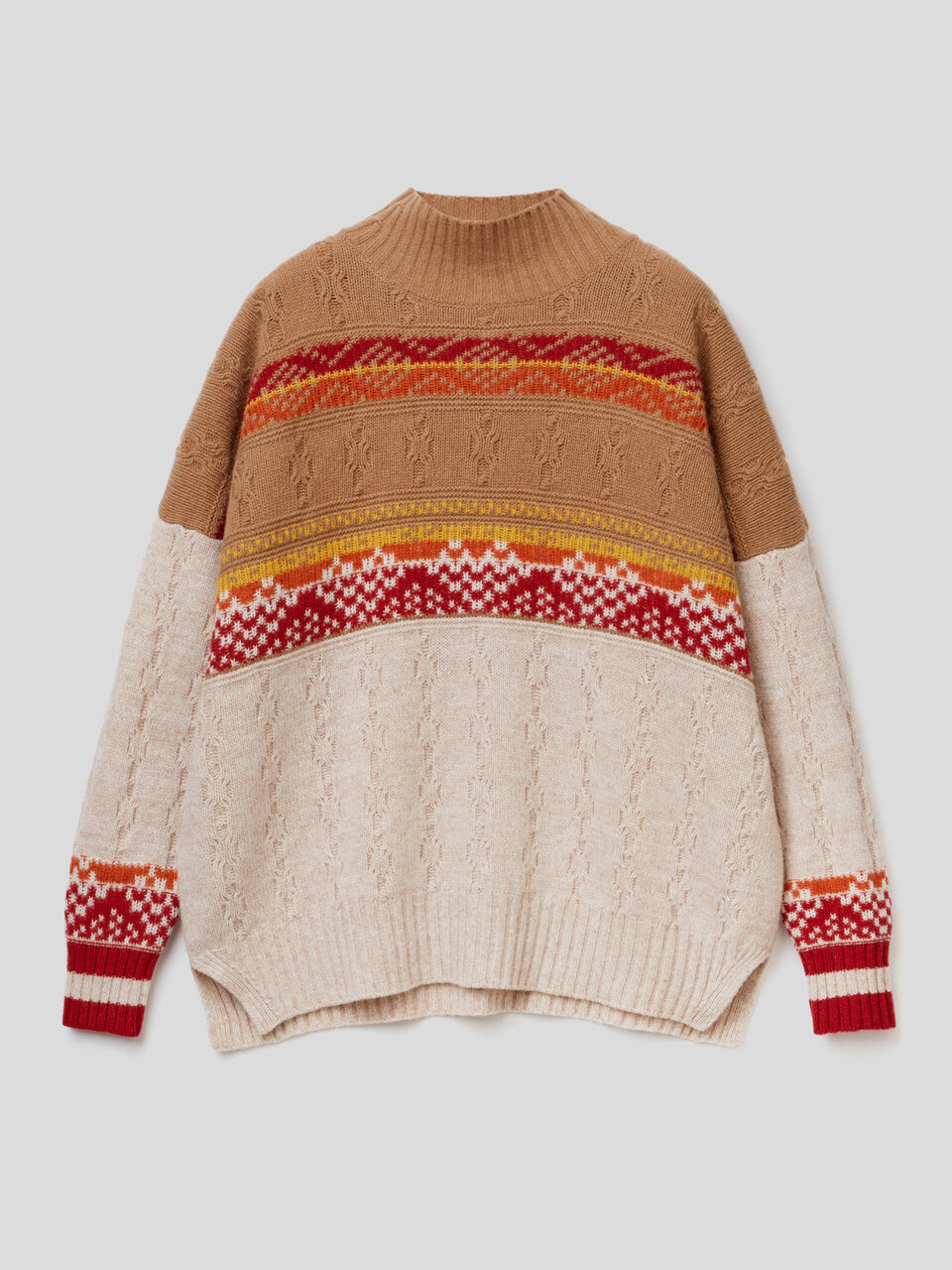 Maglione lavorato con disegno jacquard image number 1
