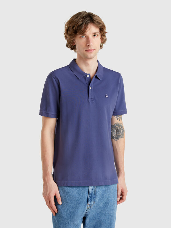 Polo blu slim fit Uomo