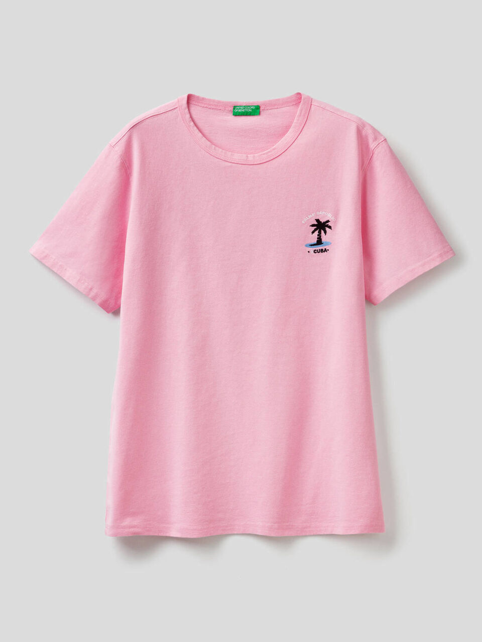 T-shirt in puro cotone con ricamo image number 1