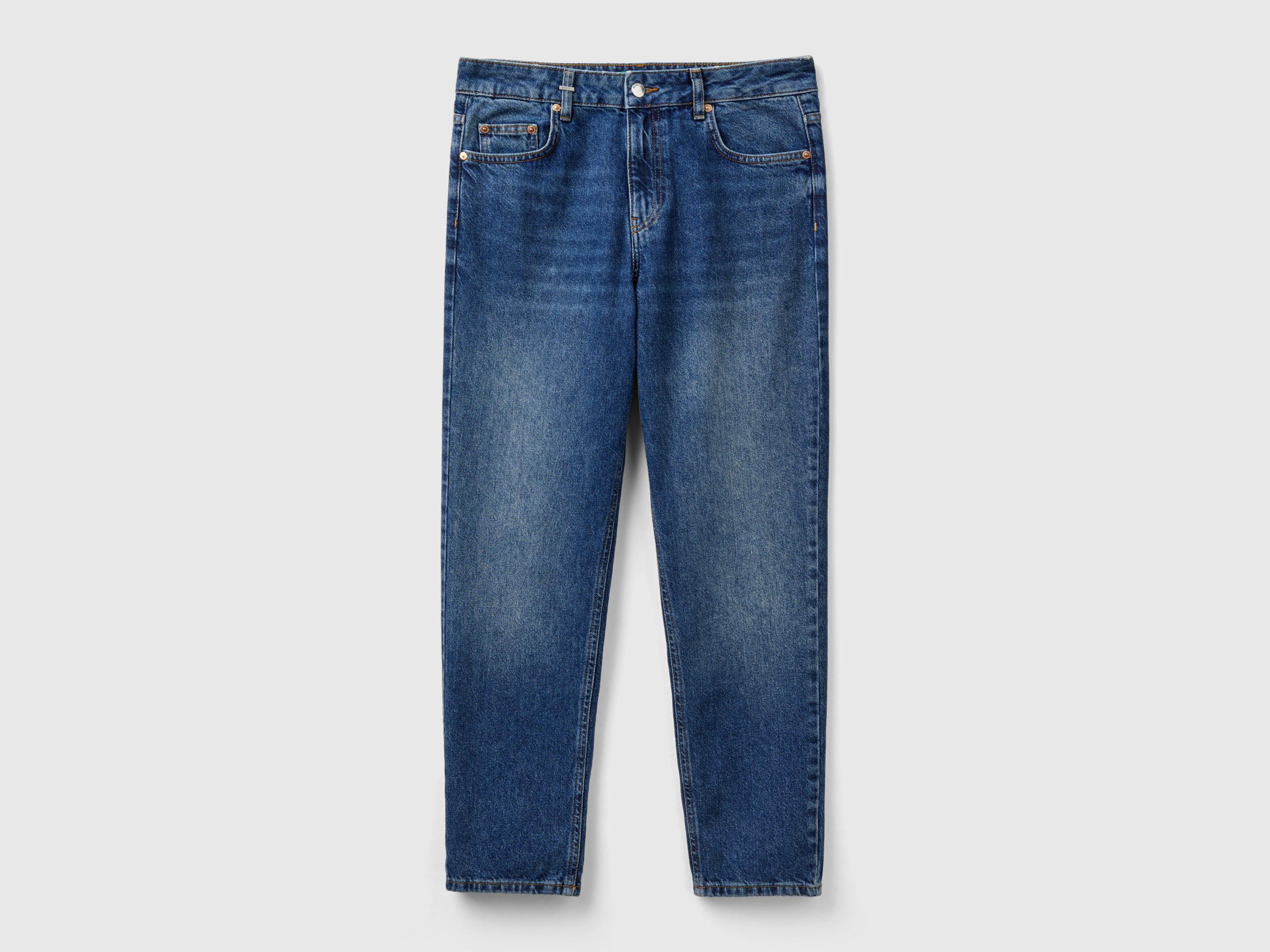 Jeans cropped a vita alta Blu Benetton