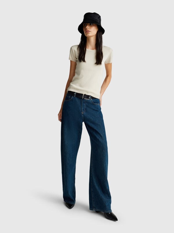 Maglia a manica corta in puro cotone Donna