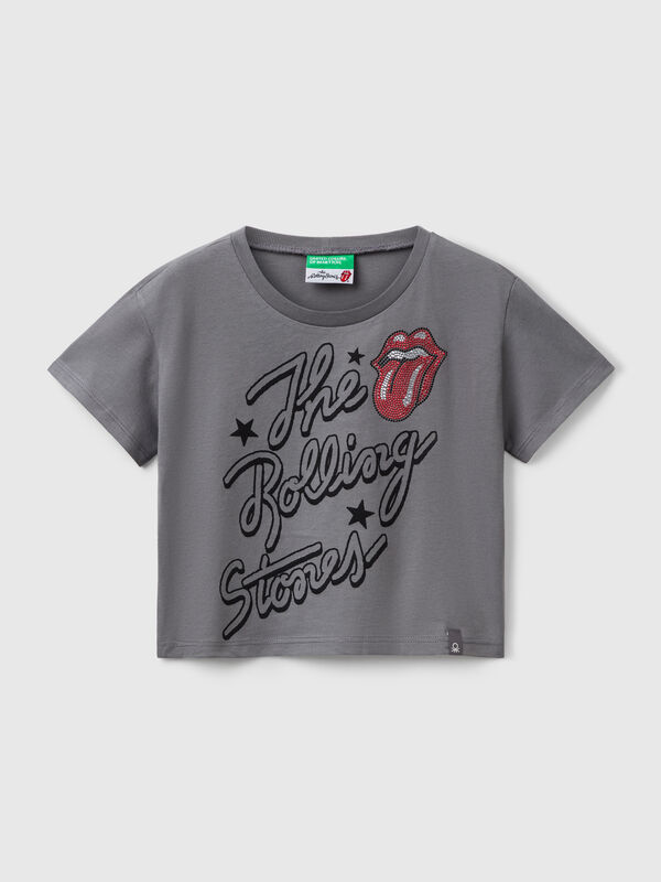 T-shirt cropped "The Rolling Stones" Bambina