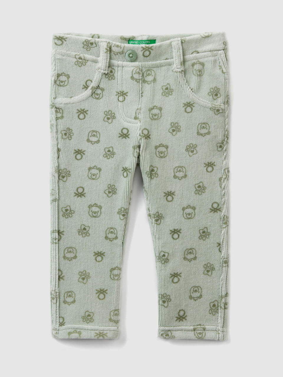 Pantaloni stampati a costine image number 1