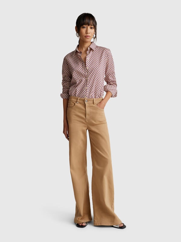 Camicia fantasia in cotone leggero Donna