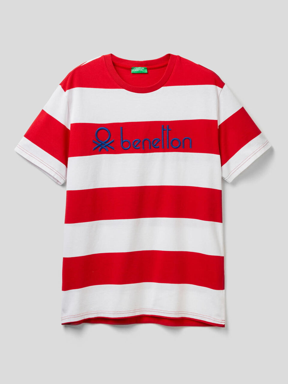 T-shirt a righe 100% cotone biologico image number 1