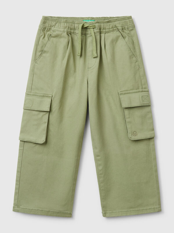 Pantaloni cargo in cotone stretch Bambino