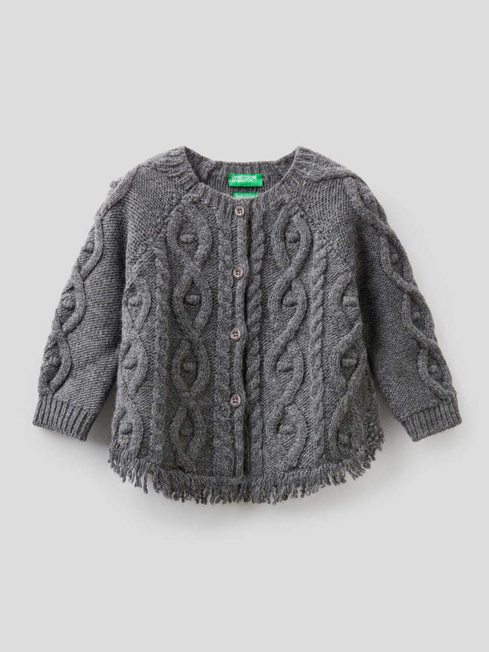 Cardigan con lavorazione a trecce image number 1