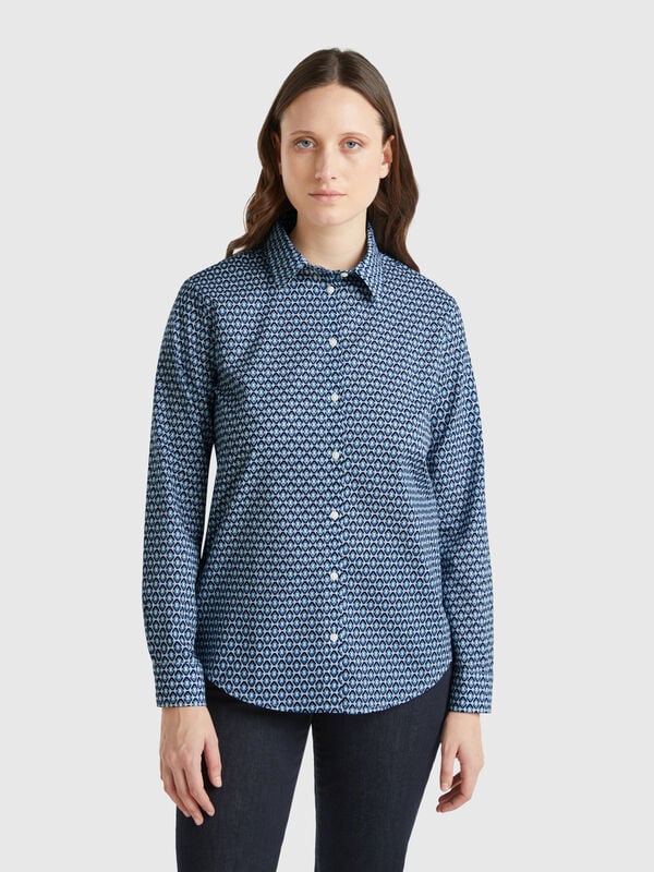 Camicia blu fantasia Donna