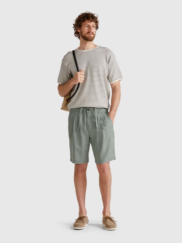 Bermuda con coulisse in puro lino Uomo