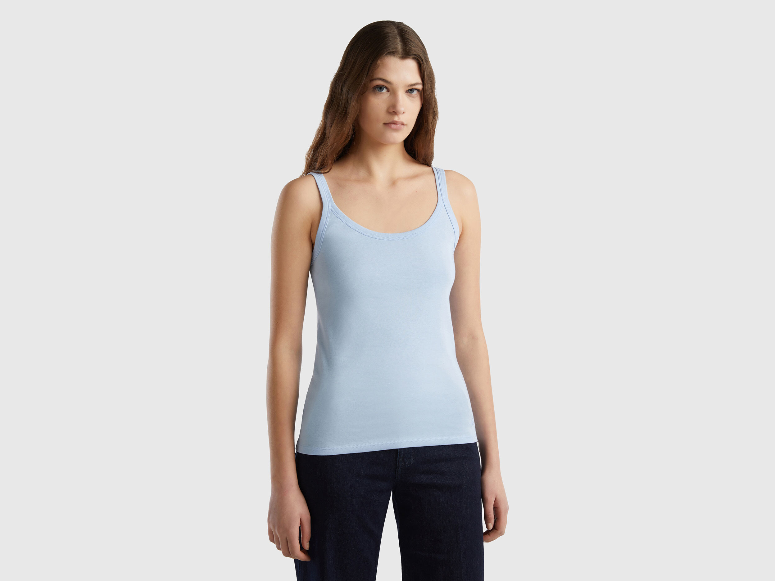 Canotta celeste in puro cotone Celeste Donna Benetton