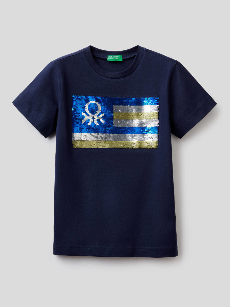 T-shirt in puro cotone con paillettes image number 1