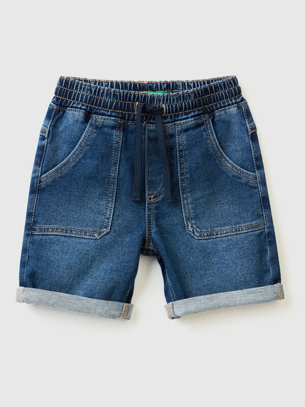 Shorts in denim elasticizzato Bambino