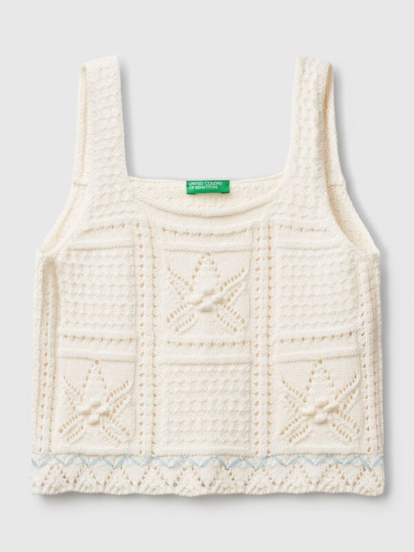 Top in maglia con stelle Bambina