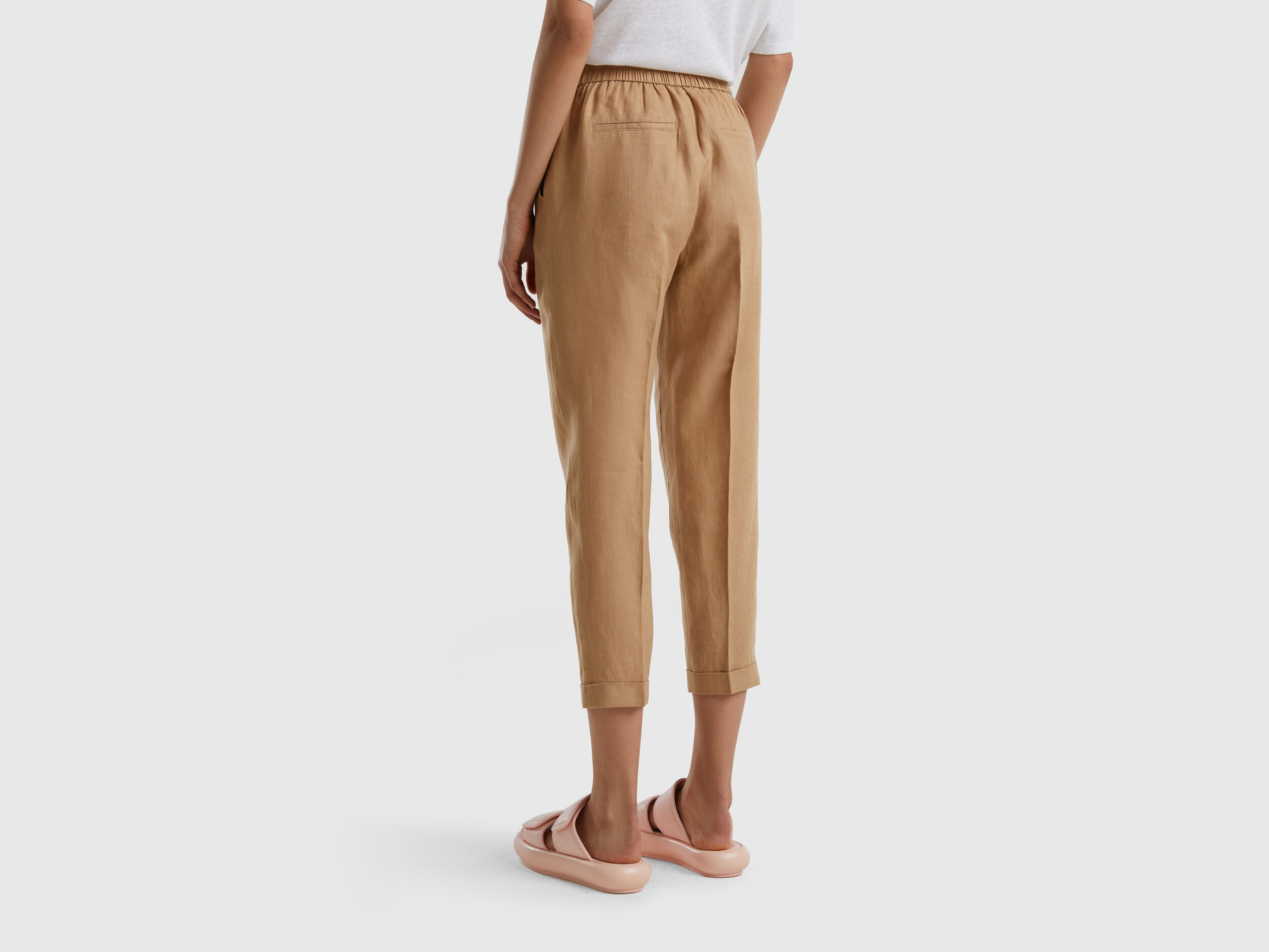 Benetton pantaloni lino new arrivals