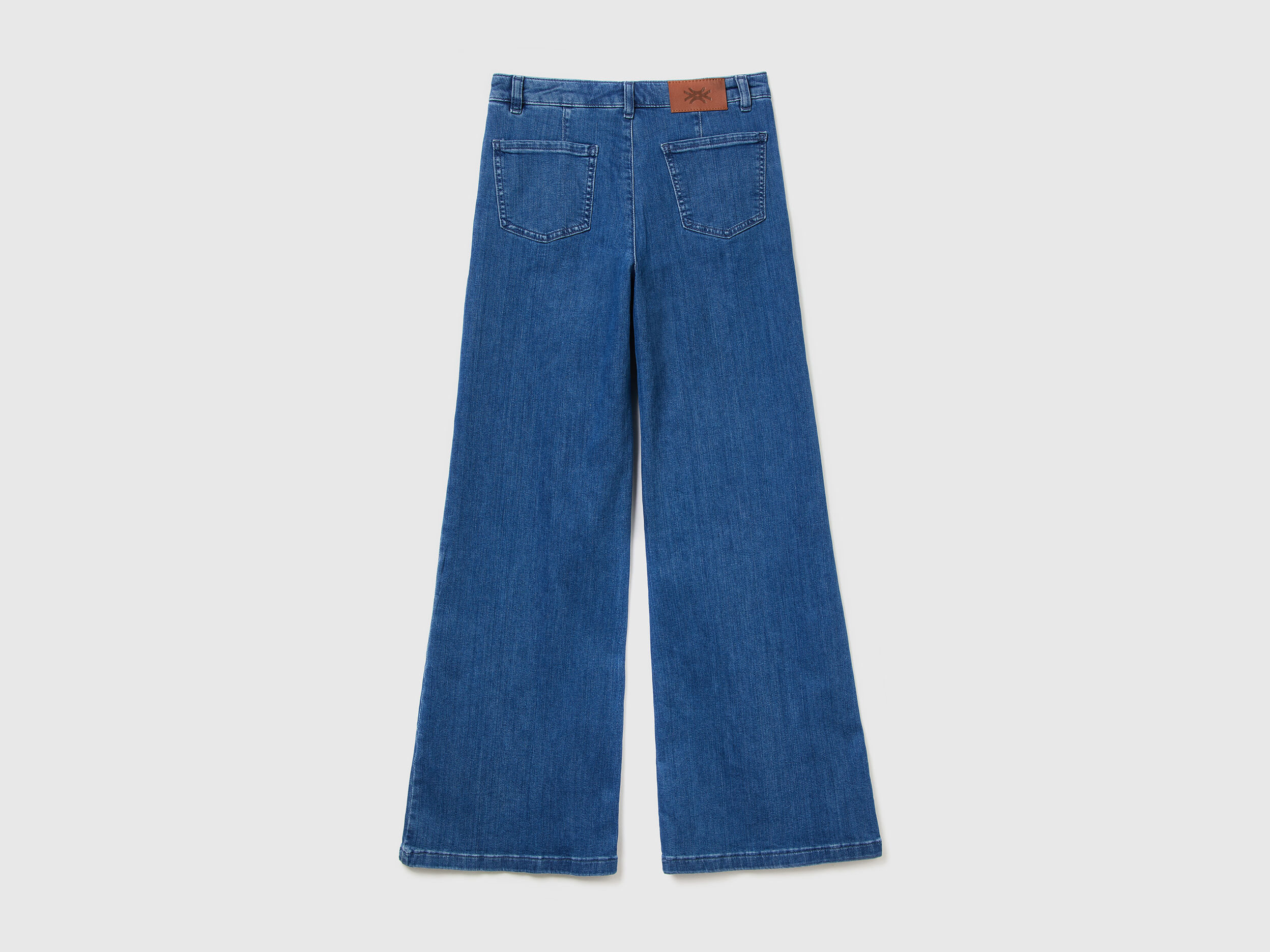 Jeans a zampa in cotone stretch Blu Donna Benetton