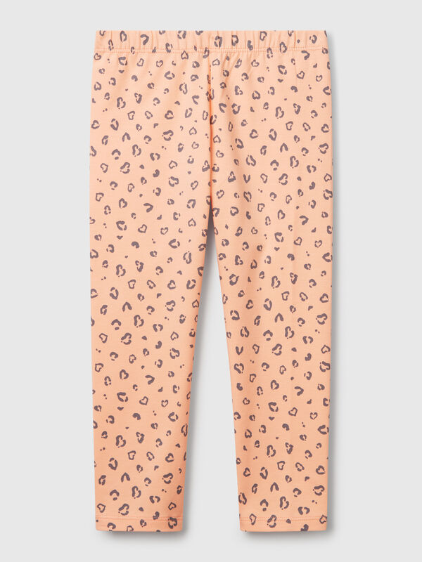 Leggings pesca con stampa animalier Bambina