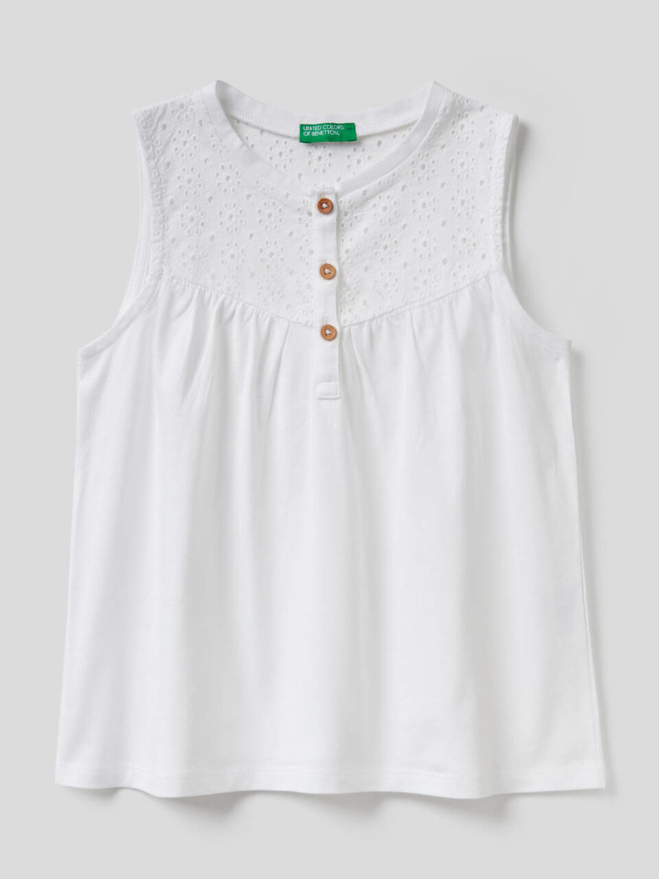 Blusa smanicata in 100% cotone image number 1