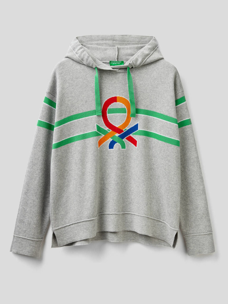 Maglia in cotone tricot con cappuccio image number 1