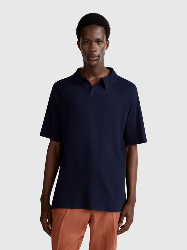 Polo in misto lino Uomo