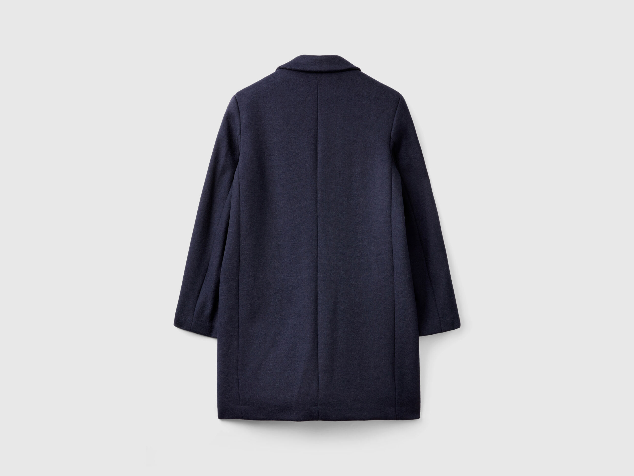 Cappotto corto in panno misto lana Blu Scuro Benetton