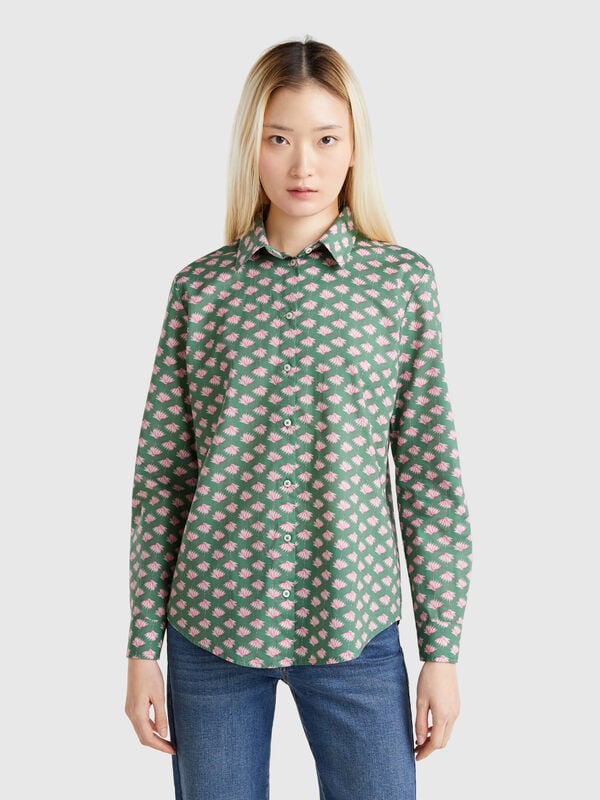 Camicia verde fantasia Donna