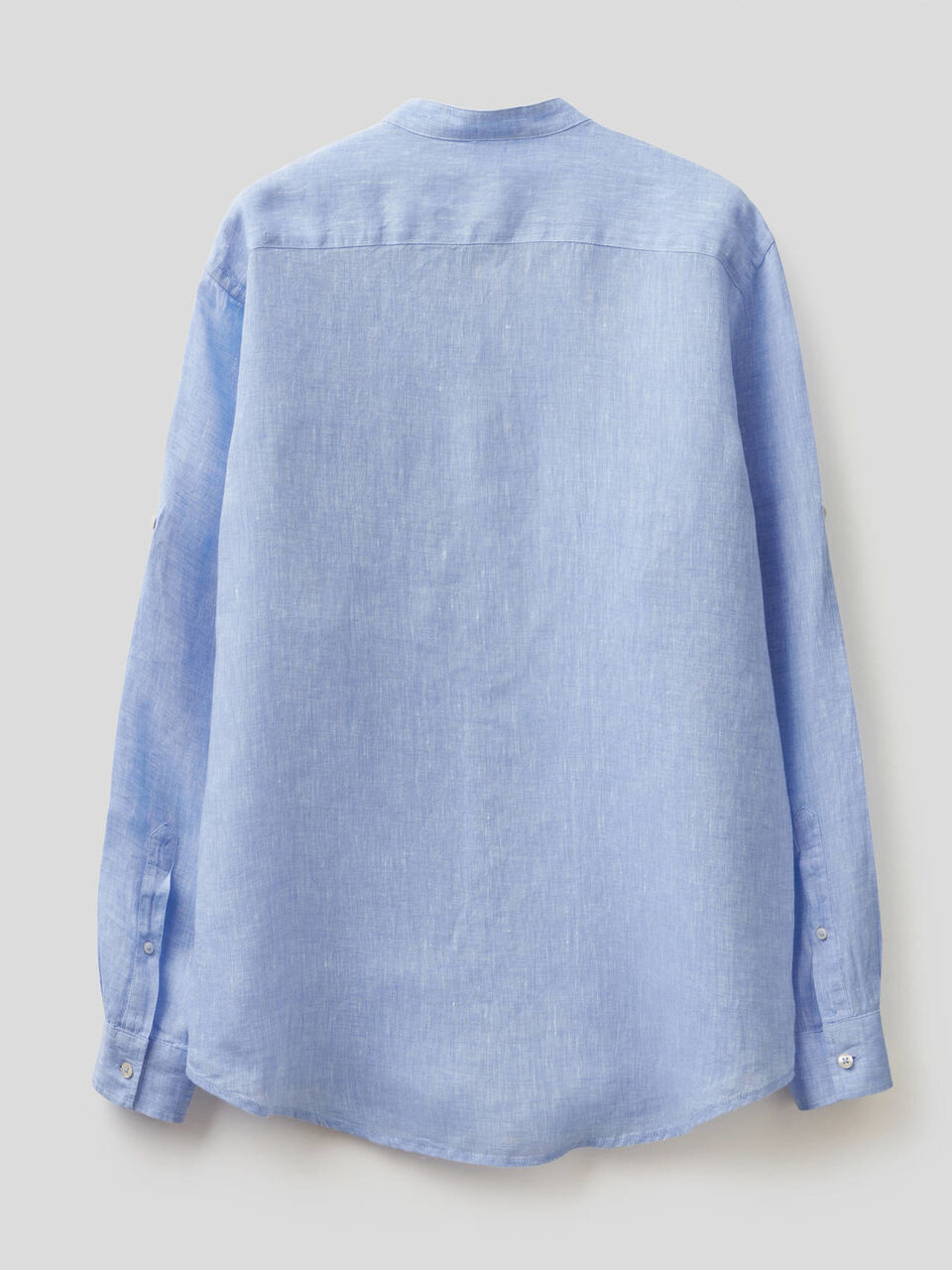 Camicia in lino con collo alla coreana image number null