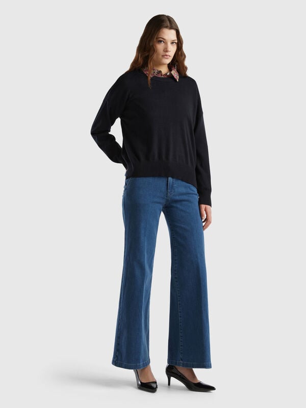 Jeans a zampa in cotone stretch Donna