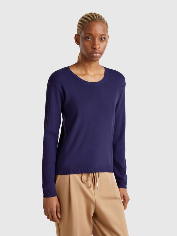 Maglia girocollo in puro cotone Donna