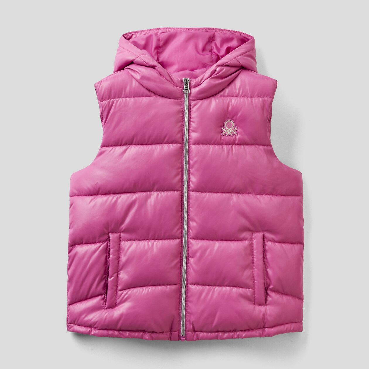 Giubbotto Smanicato Con Zip E Cappuccio United Colors of Benetton Abbigliamento Cappotti e giubbotti Giubbotti 
