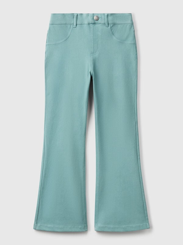 Pantaloni a zampa in cotone stretch Bambina